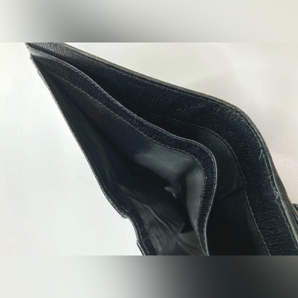 GUCCI GOLD G BUCKLE LEATHER BEIGE CANVAS WALLET BIFOLD Vintage - Picture 8 of 11